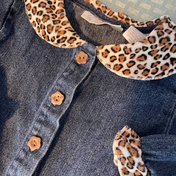 SPECIALITY Baby Denim Jacket With Leopard Print Accents 18m. Super cute! - Picture 6 of 7